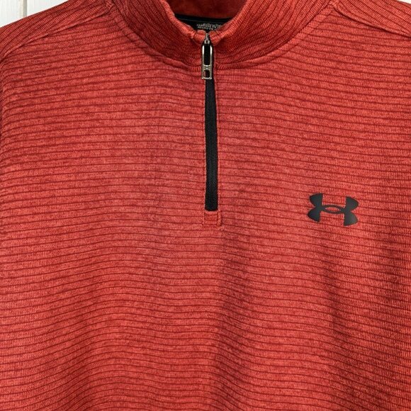 Adidas Storm 1/4 Zip Pullover Rusty Red Orange Mock Neck Men's Size Large - Picture 4 of 5